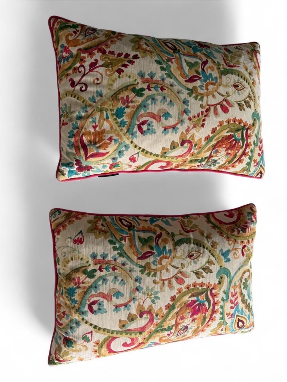 Set of 2 Paisley Print Boutique Brand 425 South LA Throw Pillows in Multicolor